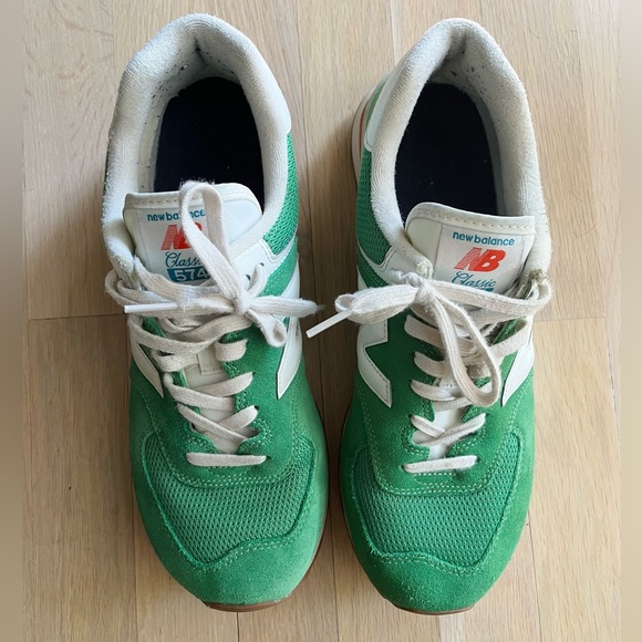 New Balance 574 flag green sneakers- Size 10 - Picture 3 of 7